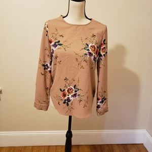 Tan Floral Top